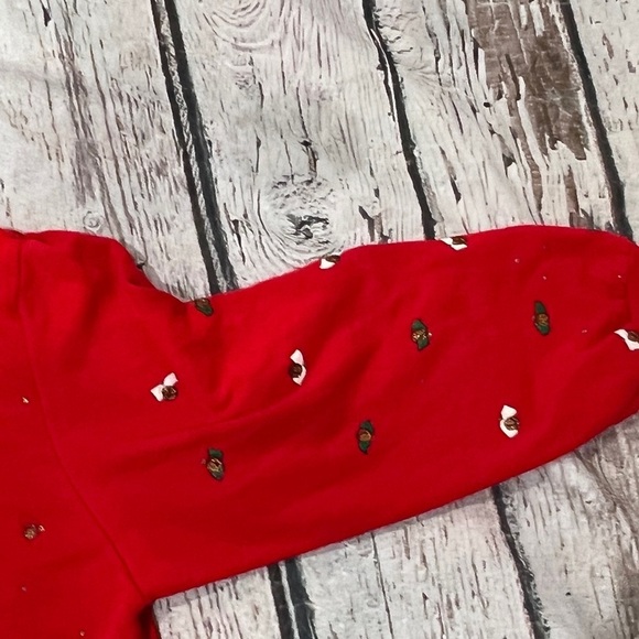 Vintage 80s Holiday Time Bear Stocking Xmas Ugly Sweater Party Sweatshirt - Picture 3 of 5